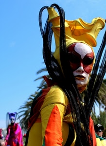 carnevale, maschera, giallo, colori, cappello, viso, costume, maschere, nero, cielo
