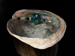 perla, conchiglia, verde, vetro, madreperla, buchi, fori, pietra, sfera, fossile, biglia