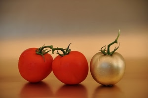 rosso, oro, pomodori, tre, ombre