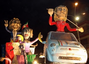 carnevale, maschere, carri, notturno, automobile, auto, notte, lampioni, fiat, lampione, macchina