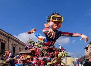 carnevale, carro, colori, maschera, cielo, maschere, palazzo, sfilata, americano, allegorico