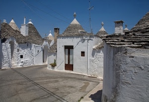 tetti, trulli, porta, bianco, comignoli, case, alberobello