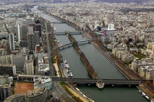 fiume, grattacieli, ponti, città, panorama, palazzi, acqua, isola, edifici, ponte, strade, case