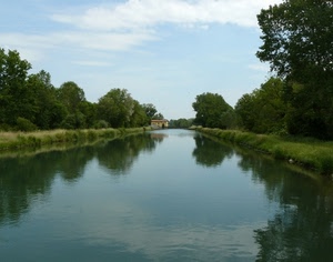fiume, verde, alberi, acqua, casa, nuvole, cielo, riflessi, riflesso, canale, piante