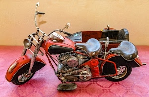 manubrio, ruote, rosso, moto, sidecar, motocicletta, motore, modellino, nero, modello, selle, specchietti, motocarrozzetta, serbatoio, sedili, due, vintage, sellini, fanale