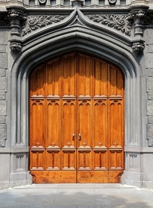 porta, legno, portone, arco, decorazioni, colonne, maniglie, palazzo
