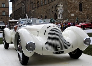 epoca, auto, bianco, firenze, automobile, raduno, bianca, fanali, ruote, statua, piazza