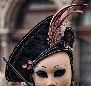 maschera, cappello, pietre, occhi, carnevale, nero, trucco, piume, donna, ciglia, gioielli, sfocato, venezia, arco, sopracciglia, naso, rosa