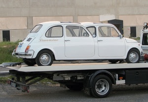 cinquecento, auto, doppia, automobile, bianco, limousine, trasporto, carro, bianca, rimorchio
