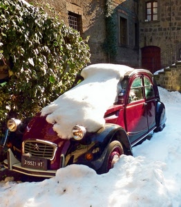 neve, auto, rosso, inverno, coperta, scala, freddo, epoca, macchina