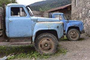 ruote, azzurro, erba, verde, furgoni, casa, ruggine, camion, celeste, cascina, gomme, autocarri, passato, vintage, epoca, vecchio, due