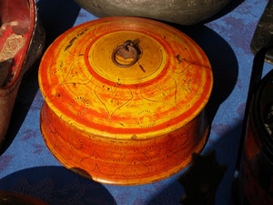 cuori, anello, scatola, arancione, giallo, arancio, pentola, latta, metallo, terracotta, cerchi