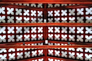 bianco, legno, soffitto, marrone, tetto, travi, pattern, fiori, geometrie, rosso, angolo, decorazioni, quadrati