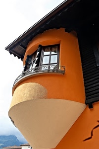 tetto, finestra, balcone, arancione, vetri, ringhiera, legno, vetro, finestre, arancio