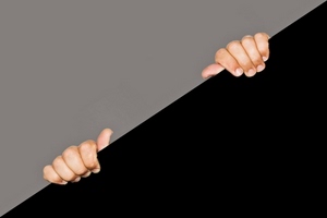 nero, mani, grigio, diagonale, dita, due, unghie, triangoli, bicolore, minimalismo