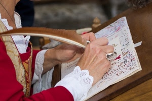 mani, penna, rosso, anello, piuma, scrivere, scrittura, mano, donna, foglio, bianco, costume, decorazioni