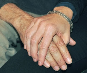 mani, dita, unghie, braccialetto, due, donna, uomo, bracciale, polso, unione