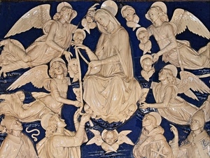 angeli, ali, madonna, bianco, blu, marmo, statue, aureola, aureole, santi, azzurro, maiolica, terracotta