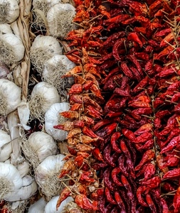 rosso, aglio, bianco, peperoncino, peperoncini, spezie, ortaggi, cibo, bicolore