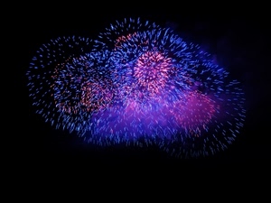 fuochi, blu, notte, nero, artificio, colori, viola, azzurro, rosso, notturno