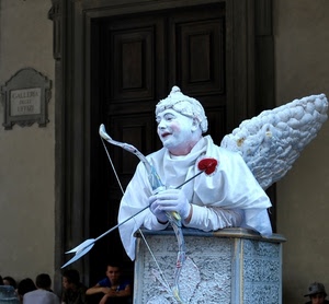 arco, bianco, freccia, cupido, ali, artista, cuore, strada, statua, amore, angelo, rosso, porta, persone
