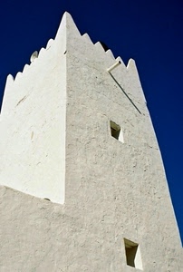 torre, finestre, cielo, bianco, blu, merli, alta, bianca