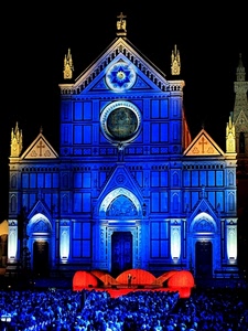 chiesa, spettacolo, blu, rosso, palco, duomo, facciata