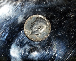 moneta, argento, dollaro, kennedy, testa, metallo, profilo, usa, america, luccichio, presidente, effige, scritte, numeri, uno