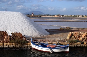 barca, sale, saline, acqua, mare, mulino, salina, tegole, bianco