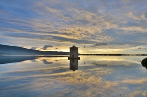 nuvole, acqua, riflesso, cielo, mare, alba, tramonto, torre, riflessi, lago, mulino
