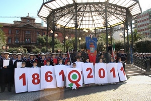 numeri, marinai, bambini, gazebo, rosso, gonfalone, militari, festa, stendardo, italia, taranto