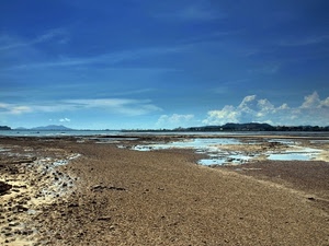 sabbia, mare, nuvole, cielo, spiaggia, acqua, sassi, pozze