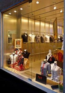vetrina, manichini, camicie, negozio, vetro, quadro, camice, luci, vestiti, luce