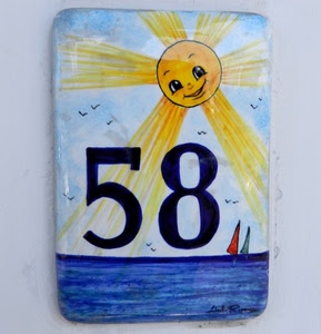 sole, mare, numero, barche, numeri, disegno, blu, piastrella, raggi, vele