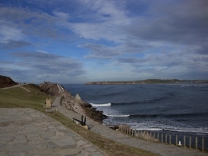mare, onde, nuvole, cielo, panorama, ancora, sentiero, blu, scogli