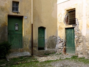 porte, finestre, verde, grata, cortile, angolo, casa, finestra, usci, tubo, uscio, portone, muri, legno, portalettere, pietre, soglia, grondaia, pavimento, muro, abbandono, porta, gradino, sassi, inferriata
