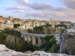 ponte, nuvole, panorama, rocce, paese, arcate, sassi, archi, viadotto, paesaggio, città, case