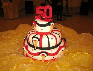 torta, compleanno, numero, rosso, cinquanta, cibo, giallo, dolce, bianco