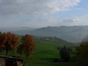 alberi, colline, paesaggio, nuvole, verde, panorama, prati, autunno, erba, prato