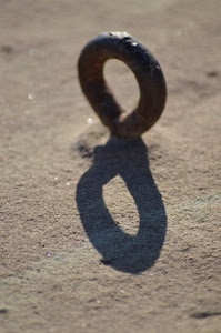 ombra, otto, ferro, sabbia, anello, buco, gancio