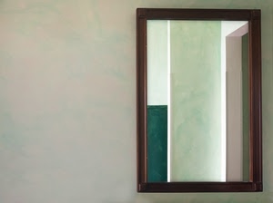 cornice, specchio, parete, riflesso, muro, porta, finestra, minimalismo, bianco