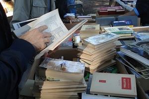 libri, leggere, mano, bancarella, sfogliare, mani, libro