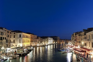 barche, canale, venezia, luci, riflessi, palazzi, notturno, gondole, notte, porto
