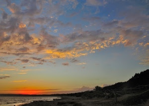 mare, nuvole, tramonto, cielo, spiaggia, rosso