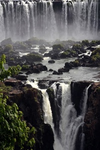 acqua, cascata, rocce, cascate, fiume, verde, foglie, albero, roccia, piante, bianco