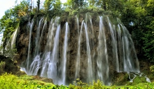 acqua, cascata, alberi, verde, roccia, natura, zampilli, fiume, erba, foglie, vegetazione, piante, cascate, bosco