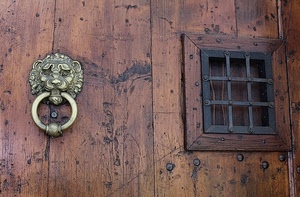 leone, porta, batacchio, legno, finestra, grata, anello, battente, inferriata, ottone