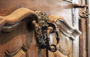legno, porta, batacchio, maniglia, marrone, ferro, anello, battente, portone