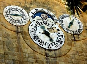 orologi, orologio, lancette, numeri, tempo, ore, luna, pietre, tondo, calendario, cerchi, muro
