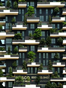 piante, finestre, palazzo, balconi, grattacielo, alberi, bosco, verde, balcone, giardino, terrazzi, verticale